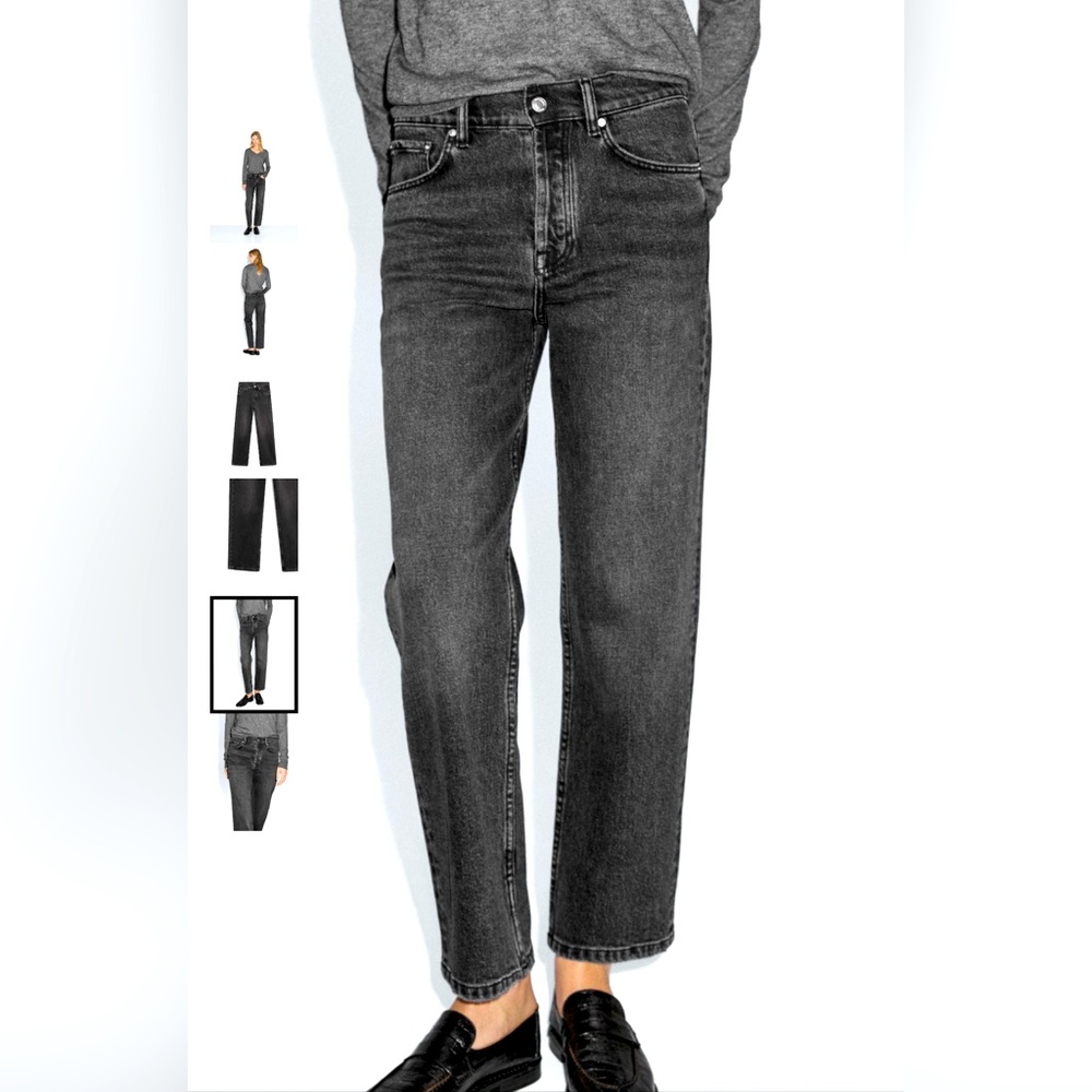 Massimo Dutti Dark Gray Straight Jeans